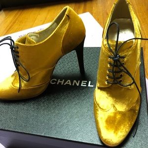 Chanel Lace Up Oxford Heels